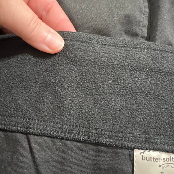 Butter Soft Stretch Womens A Line Maxi Scrub Skirt Ankle Length Pockets Black 2X - Picture 7 of 9